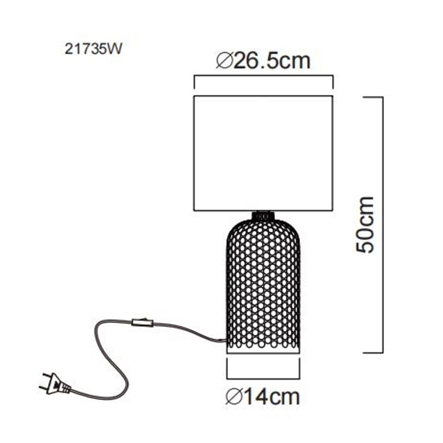 Globo - Galda lampa 1xE27/60W/230V balta