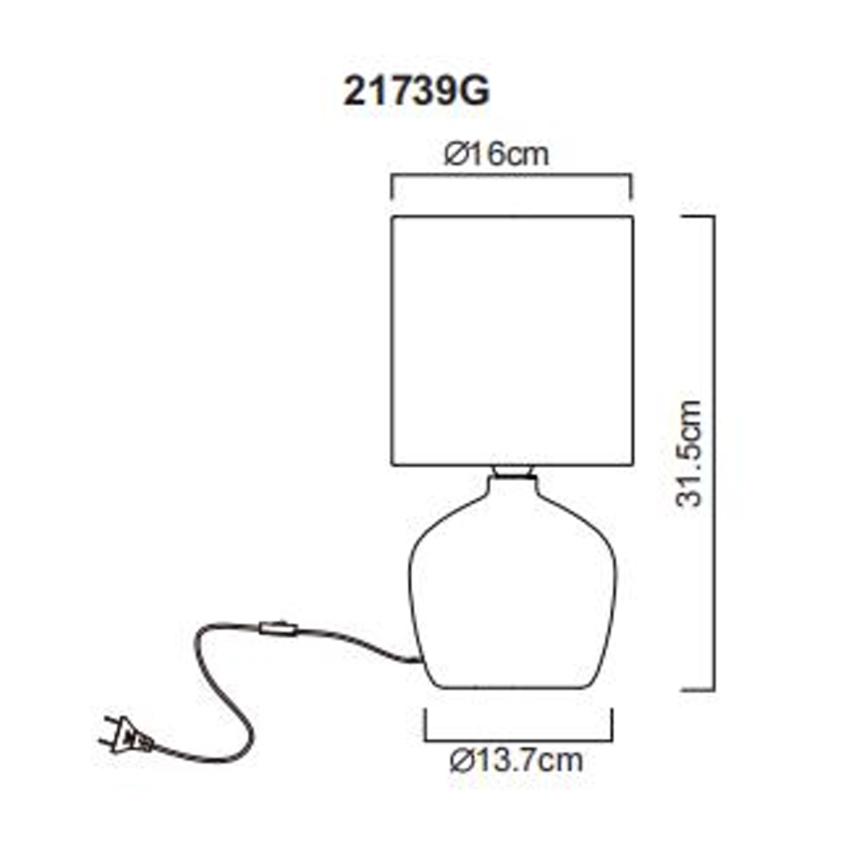 Globo - Galda lampa 1xE14/40W/230V pelēka
