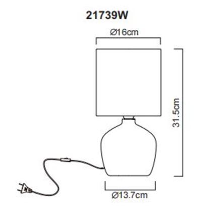 Globo - Galda lampa 1xE14/40W/230V balta