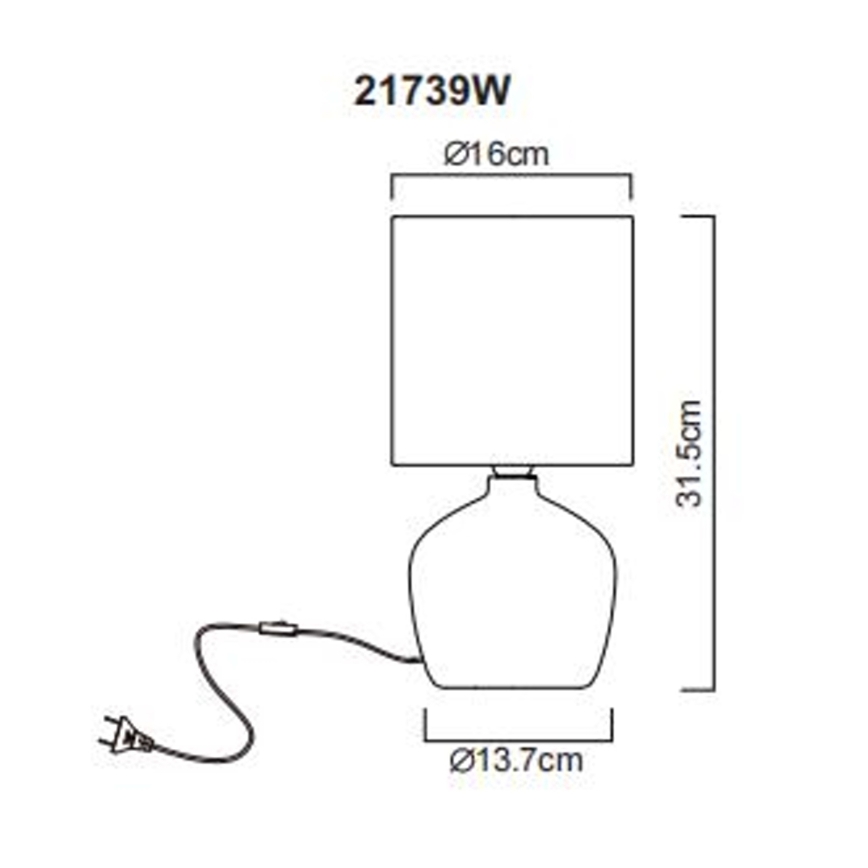 Globo - Galda lampa 1xE14/40W/230V balta