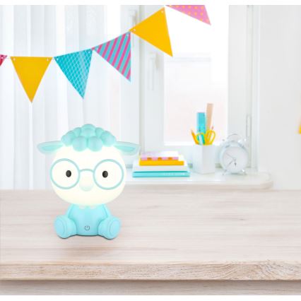 Globo - LED regulējama uzlādējama bērnu nakts lampa LED/1W/5V 500 mAh zila