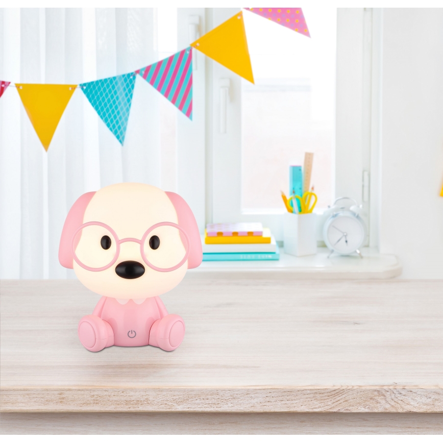 Globo - LED regulējama uzlādējama bērnu nakts lampa LED/1W/5V 500 mAh rozā