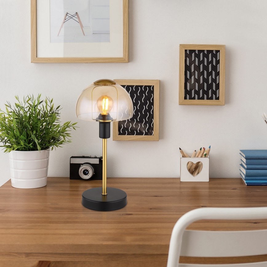 Globo - Galda skārienvadāma lampa 1xE14/25W/230V melna/zelta