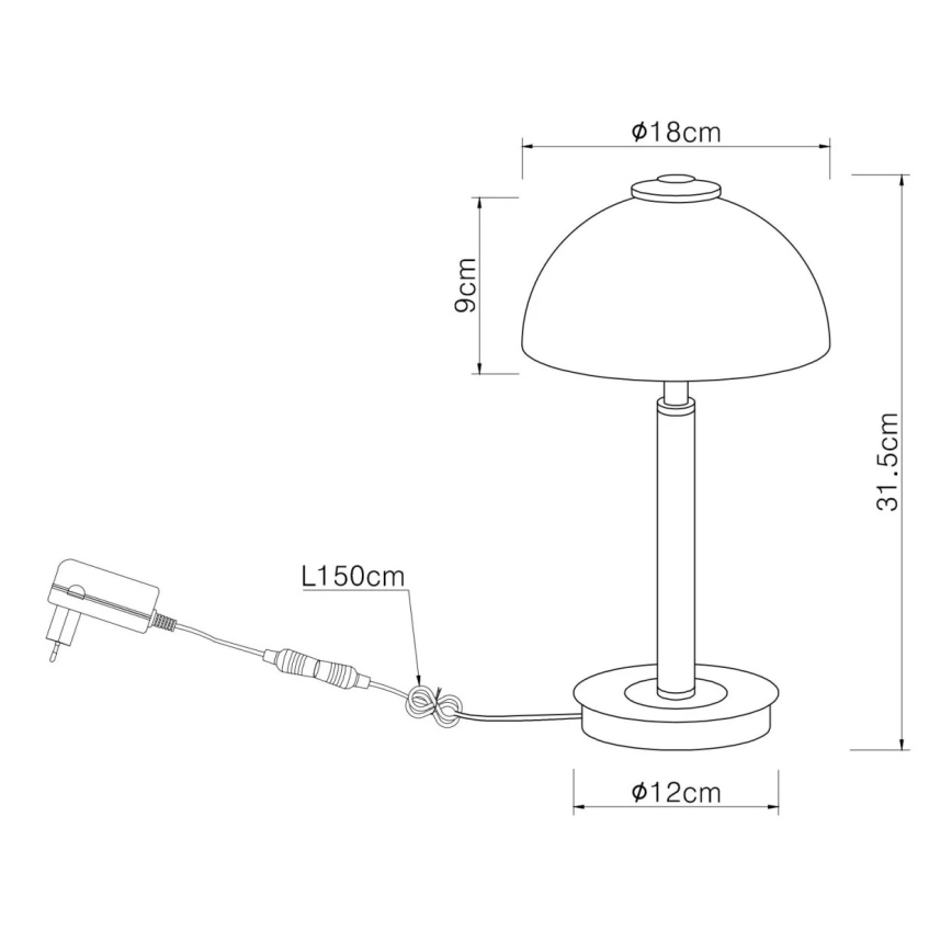 Globo - LED aptumšojama pieskāriena galda lampa LED/7W/230V 3000K misiņš