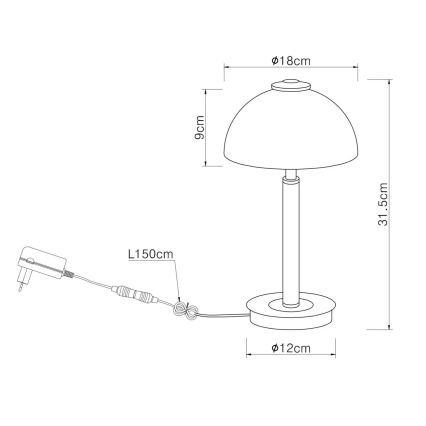 Globo - LED aptumšojama skārienjūtīga galda lampa LED/7W/230V 3000K matēts hroms