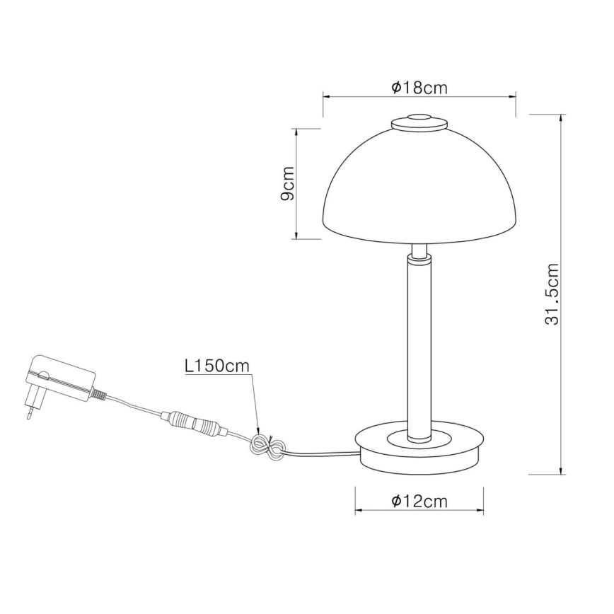 Globo - LED aptumšojama skārienjūtīga galda lampa LED/7W/230V 3000K matēts hroms