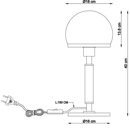Globo - Galda lampa 1xE27/40W/230V zelta