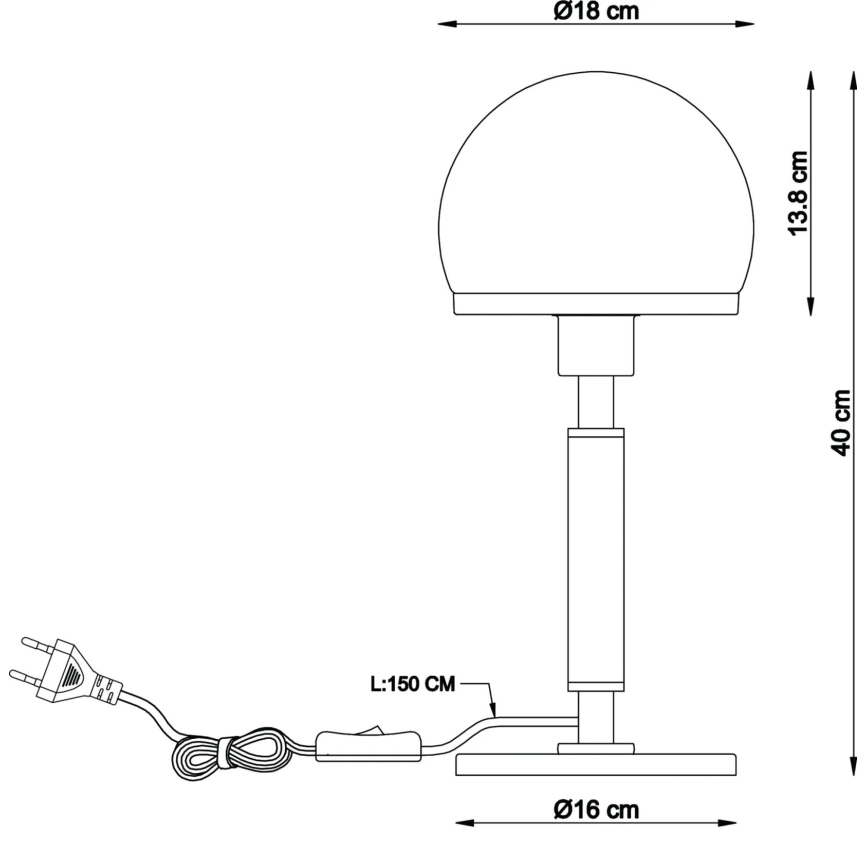 Globo - Galda lampa 1xE27/40W/230V zelta
