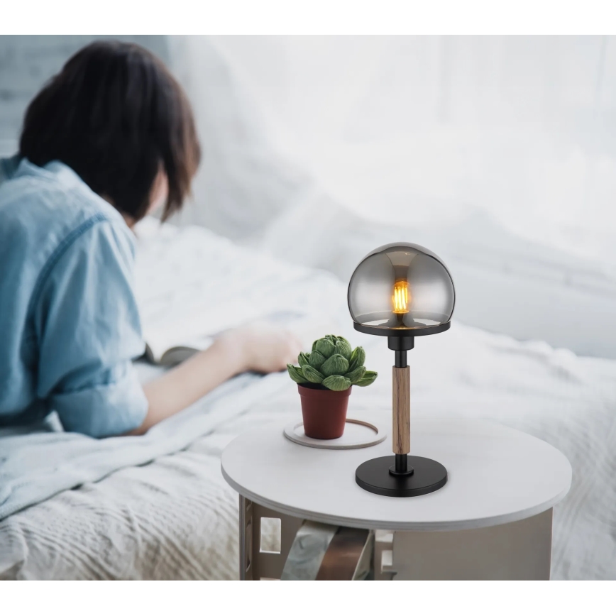 Globo - Galda lampa 1xE27/40W/230V melna/brūna