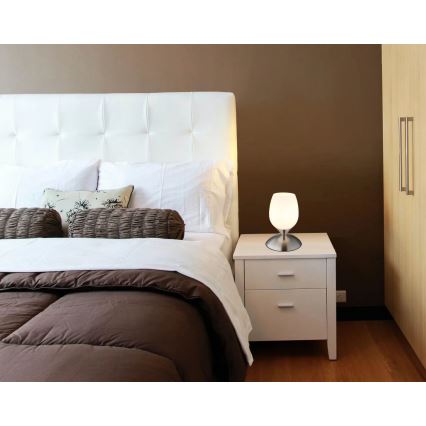 Globo - Galda skārienvadāma lampa 1xE14/25W/230V matēts hroms