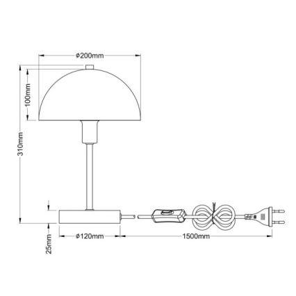 Globo - Galda lampa 1xE14/40W/230V melna