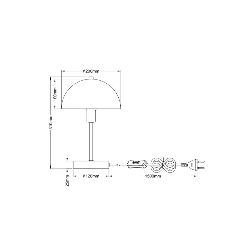 Globo - Galda lampa 1xE14/40W/230V melna