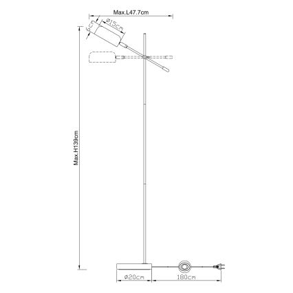 Globo - Grīdas lampa 1xE14/25W/230V