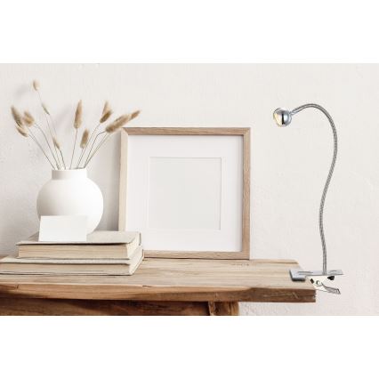 Globo - LED elastīga lampiņa ar skavu LED/3W/230V matēts hroms