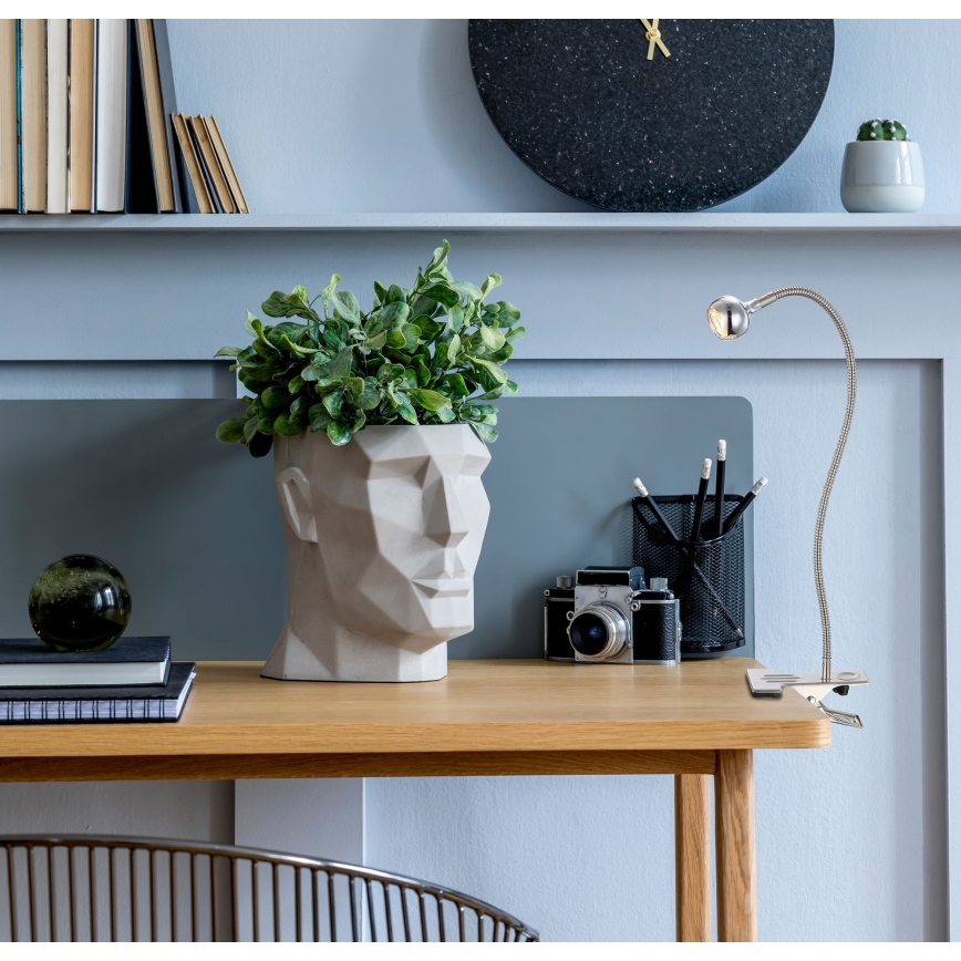 Globo - LED elastīga lampiņa ar skavu LED/3W/230V matēts hroms