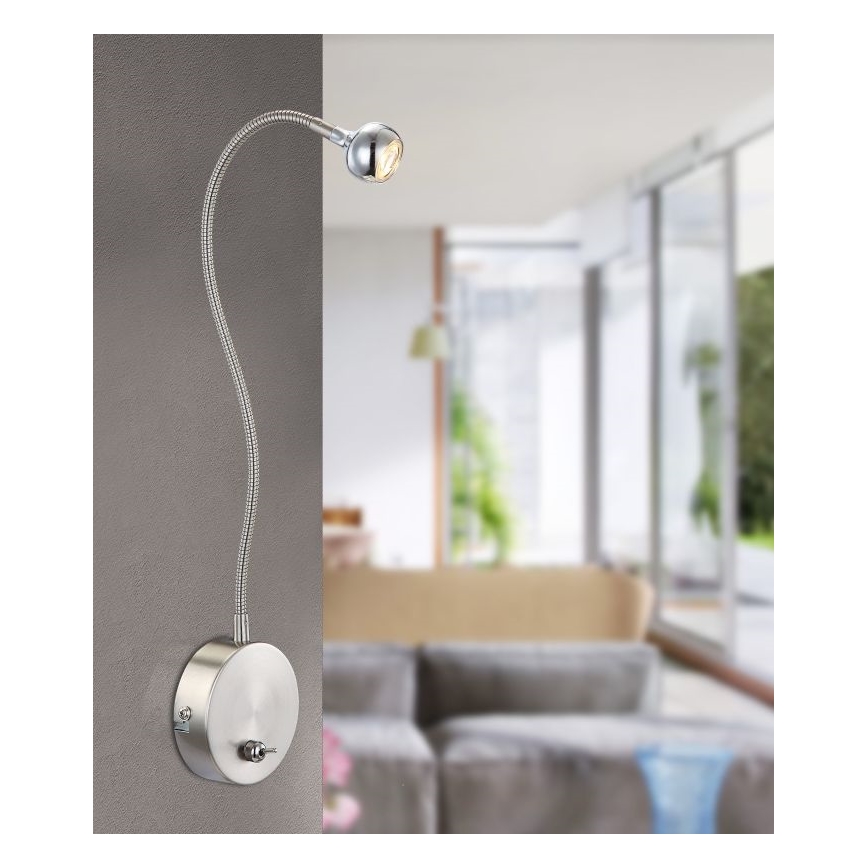 Globo - LED pielāgojama lasāmā lampa LED/3W/230V spīdīgs hroms