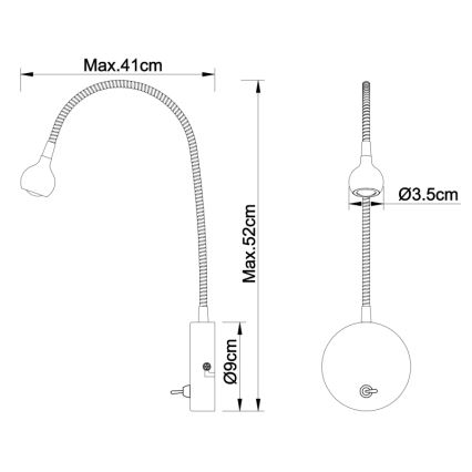 Globo - LED Pielāgojama lampiņa LED/3W/230V spīdīgi hromēts