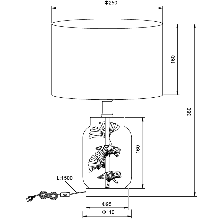 Globo - Galda lampa 1xE27/40W/230V balta