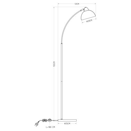 Globo - Stāvlampa 1xE27/40W/230V