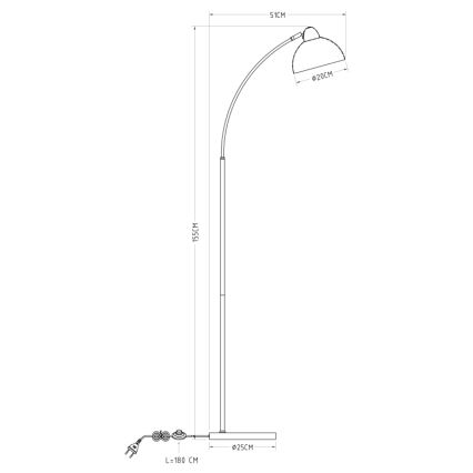 Globo 24703SW - Grīdas lampa ANITA 1xE27/40W/230V