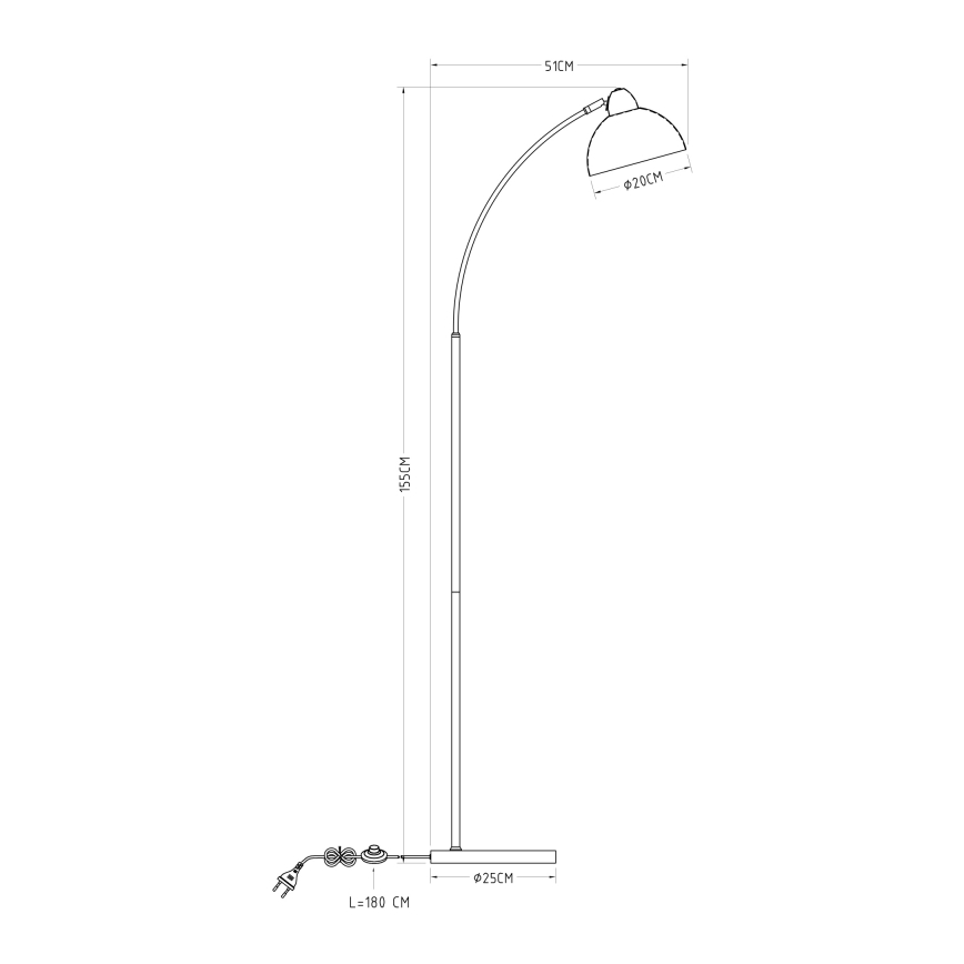 Globo 24703SW - Grīdas lampa ANITA 1xE27/40W/230V