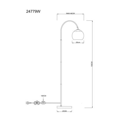 Globo - Grīdas stāvlampa 1xE27/60W/230V balta
