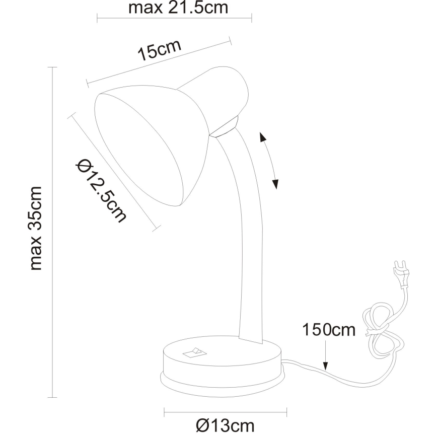 Globo - Galda lampa 1xE27/40W/230V melna