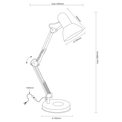 Globo - Galda lampa 1xE27/40W/230V