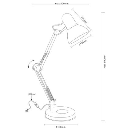 Globo - Galda lampa 1xE27/40W/230V