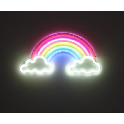 Globo - LED neona sienas dekors LED/3W/USB varavīksne