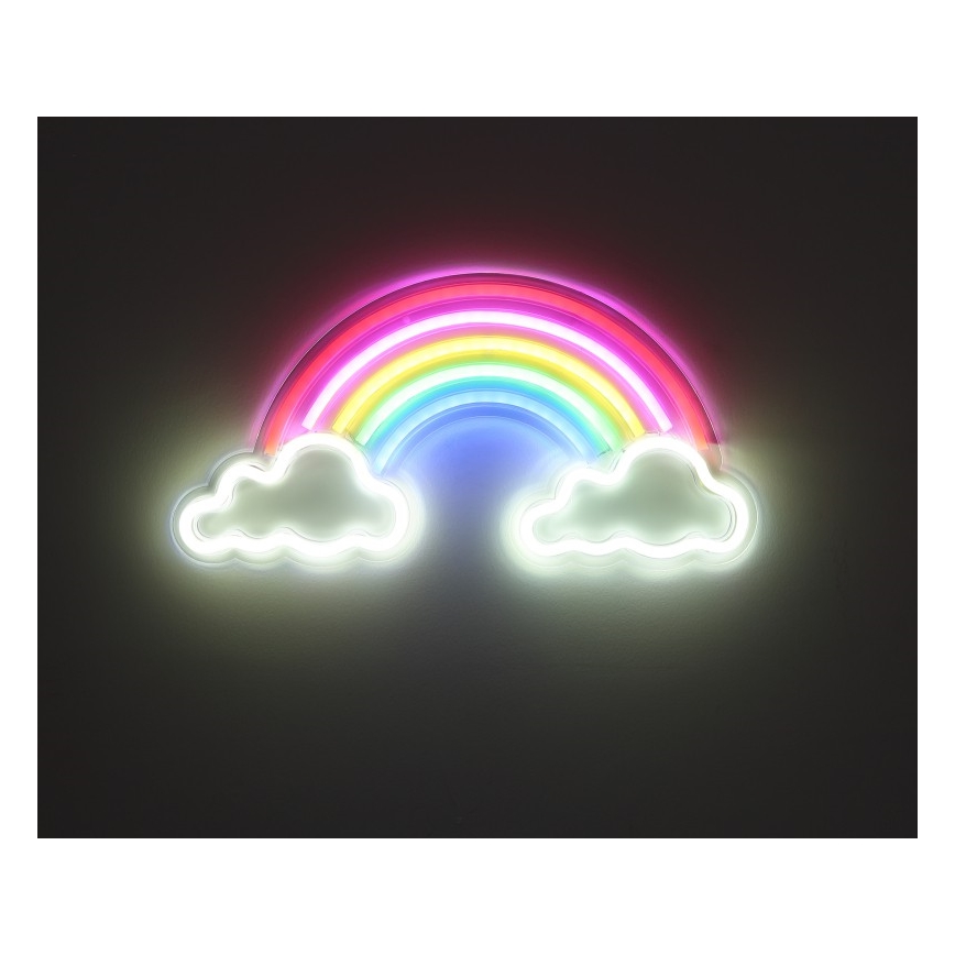 Globo - LED neona sienas dekors LED/3W/USB varavīksne