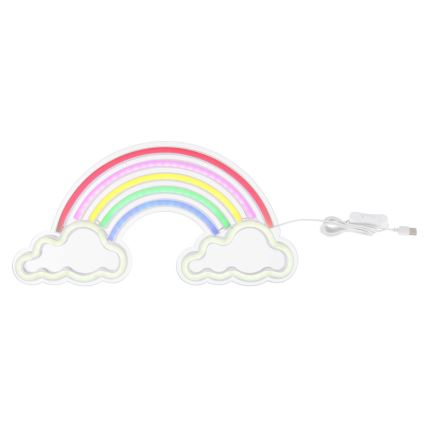 Globo - LED neona sienas dekors LED/3W/USB varavīksne