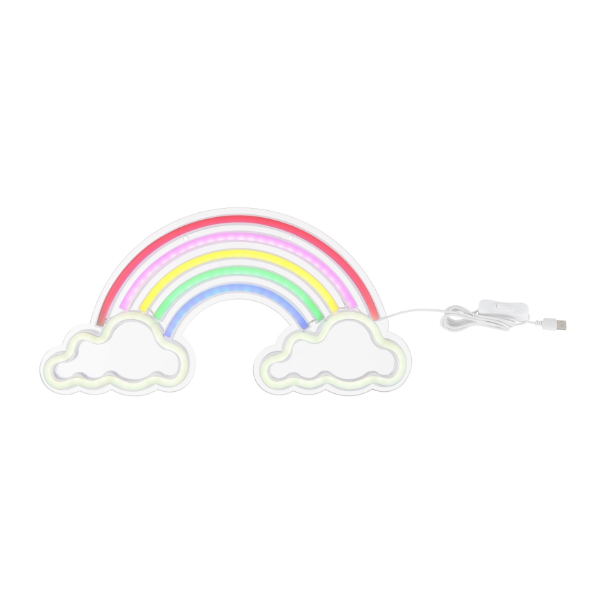 Globo - LED neona sienas dekors LED/3W/USB varavīksne