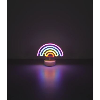 Globo - LED Neona galds rotājums LED/2W/3xAA varavīksne