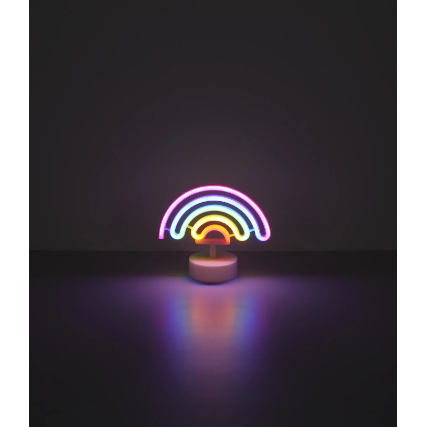 Globo - LED Neona galds rotājums LED/2W/3xAA varavīksne