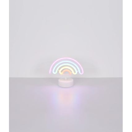 Globo - LED Neona galds rotājums LED/2W/3xAA varavīksne