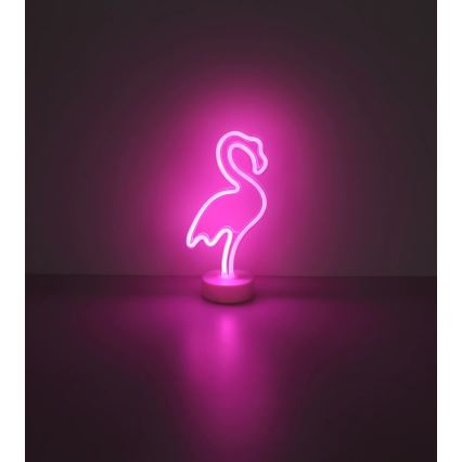 Globo - LED Neona galds rotājums LED/2W/3xAA flamingo