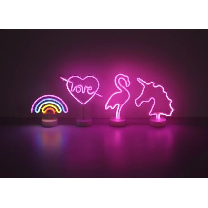 Globo - LED Neona galds rotājums LED/2W/3xAA flamingo