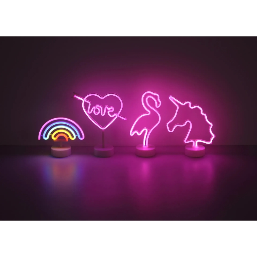 Globo - LED Neona galds rotājums LED/2W/3xAA flamingo