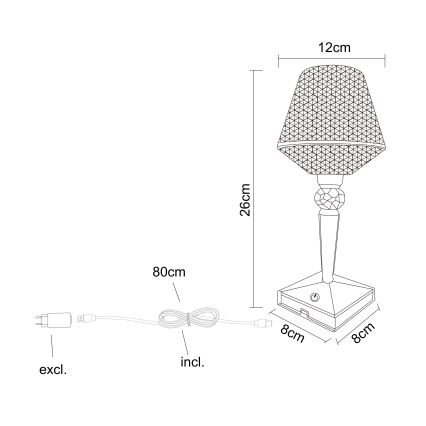 Globo - LED Aptumšojama skārienvadāma galda lampa LED/1W/5V 2700/4000/6500K 800 mAh