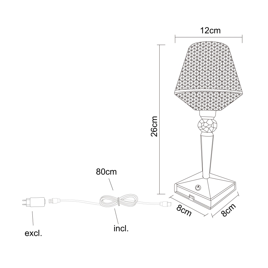 Globo - LED Aptumšojama skārienvadāma galda lampa LED/1W/5V 2700/4000/6500K 800 mAh