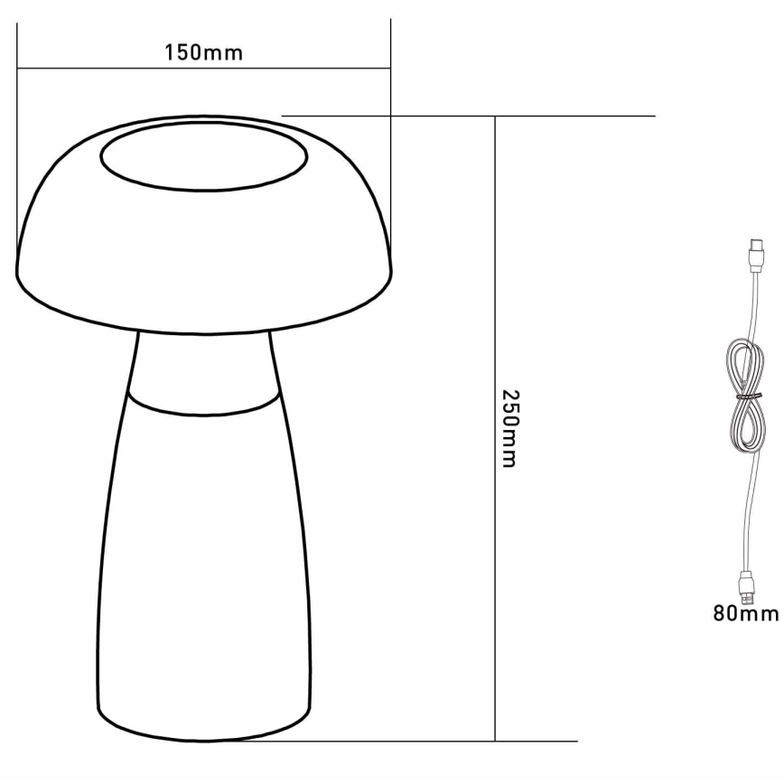 Globo - LED Aptumšojama, lādējama galda lampa LED/1,5W/5V 800mAh 2700K/4000K/6500K