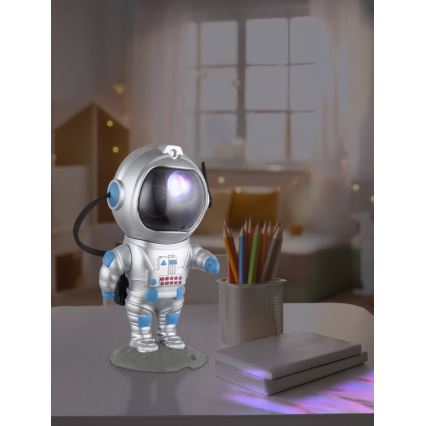 Globo - LED RGB Galda lampa LED/4,5W/5V kosmonauts sudraba krāsā