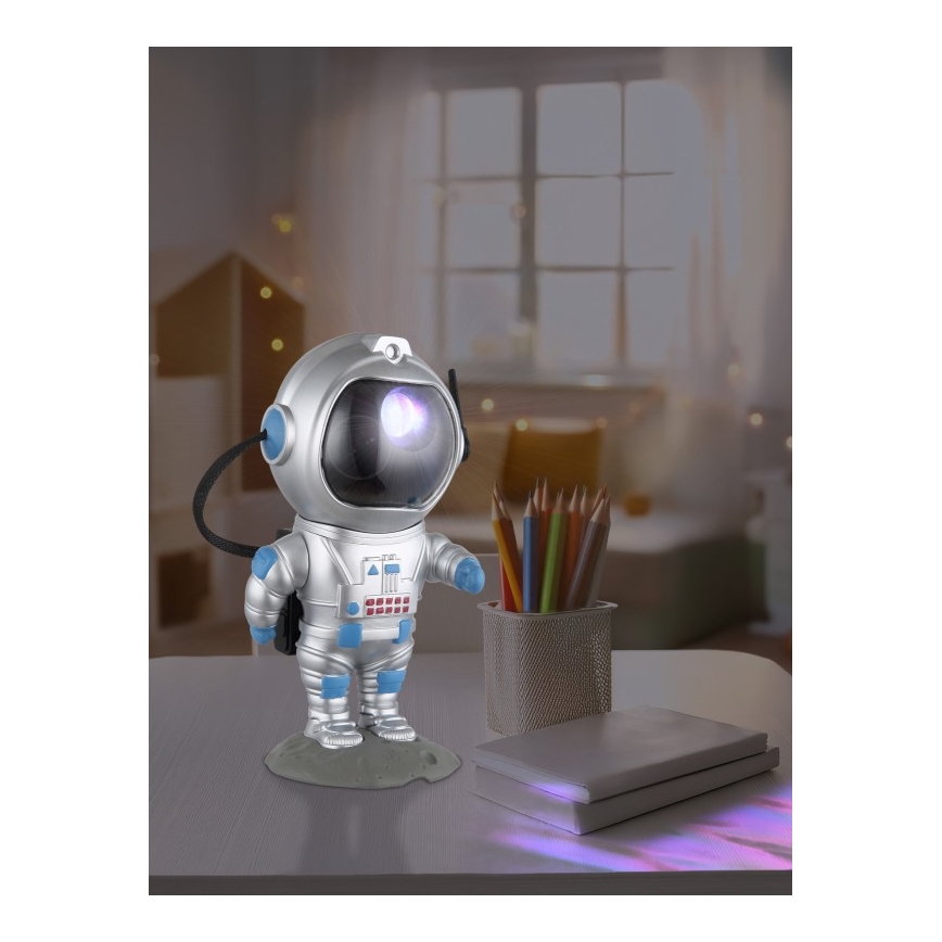 Globo - LED RGB Galda lampa LED/4,5W/5V kosmonauts sudraba krāsā