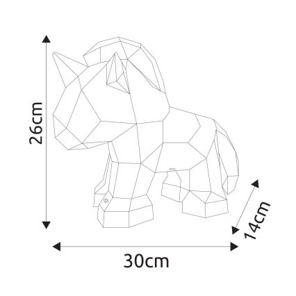 Globo - LED ar regulējamu spilgtumu uzlādējama galda dekorācija LED/4W/5V 1800 mAh vienradzis