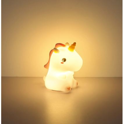 Globo - LED RGBW ar regulējamu spilgtumu, uzlādējama bērnu naktsgaismiņa LED/1,5W/5V 1200 mAh vienradzis