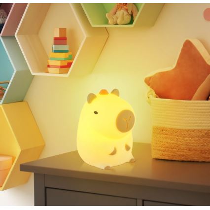 Globo - LED RGBW ar regulējamu spilgtumu, uzlādējama bērnu naktsgaisma LED/1,5W/5V 1200 mAh kapibara