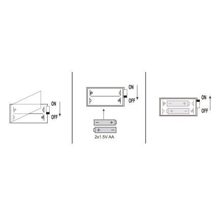 Globo - LED virtene 20xLED/2xAA 2,2m silti balta