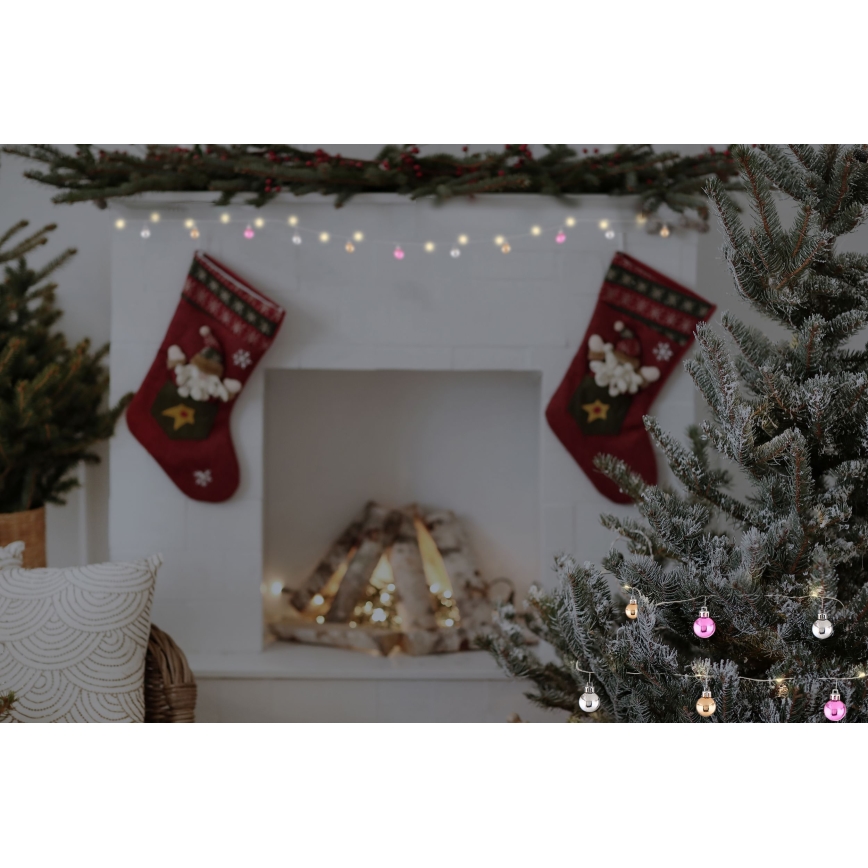 Globo - LED Ziemassvētku virtene 20xLED/2xAA 2,2m silti balta