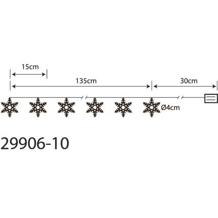 Globo 29906-10 - LED Dekoratīvā ķēde 10xLED/0,03W/2xAA